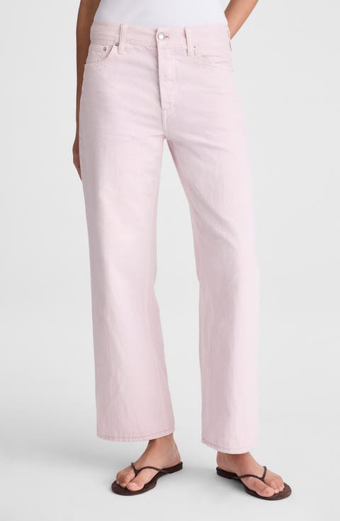 Low Slung Baggy Crop Jeans (Marble Lilac)