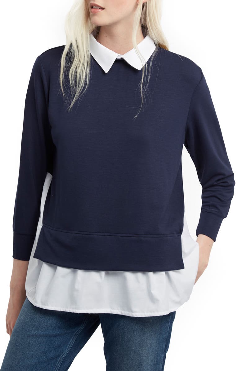 French Connection Fresh Jersey Layer Look Shirt, Main, color,