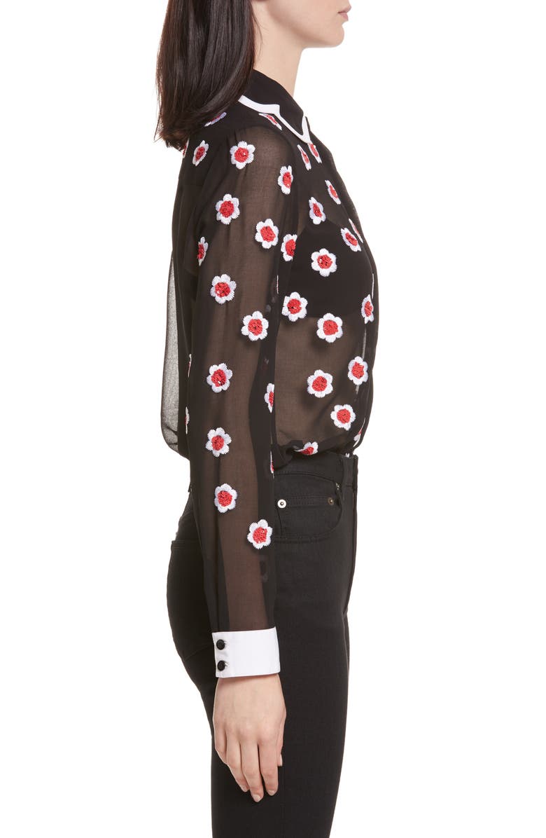 Alice + Olivia Willa Print Sheer Blouse, Alternate, color,