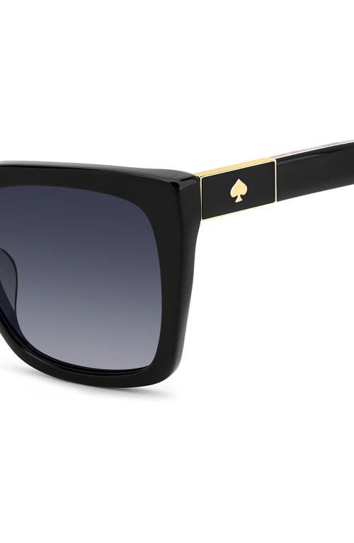 Kate Spade New York Lilah 55mm Gradient Square Sunglasses In Black Pink Havana/dark Grey