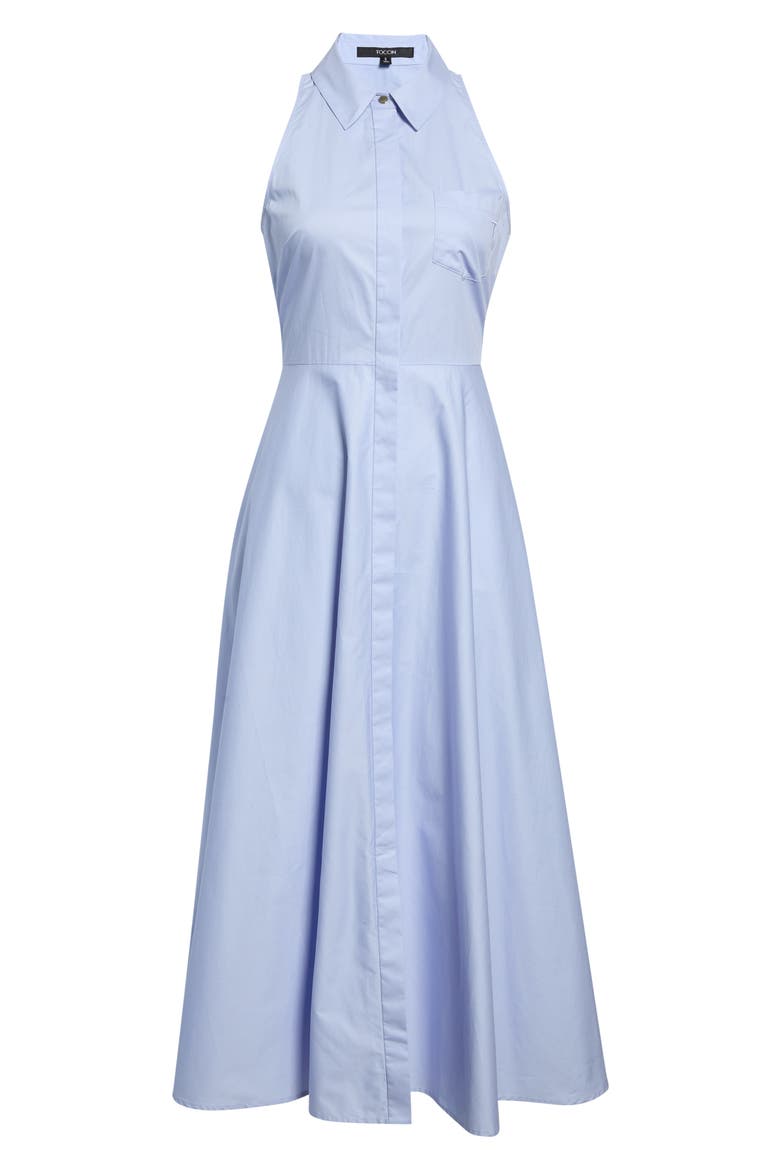 Chelsea Sleeveless Tie Front Cotton Midi Dress, Alternate, color, OXFORD BLUE