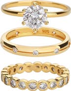 Bearfruit Jewelry 18K Gold Plated Sterling Silver Golden Gala Ring Trio Gift Idea