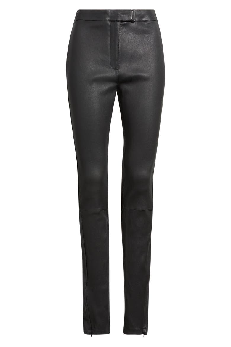 Simax Slim Fit Leather Pants, Alternate, color, BLACK