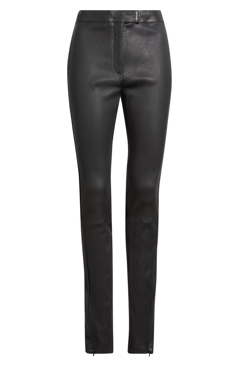 BOSS Simax Slim Fit Leather Pants, Alternate, color, Black