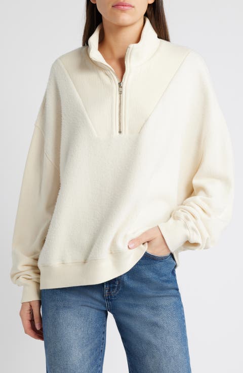 The Slouch Mixed Media Half-Zip Pullover