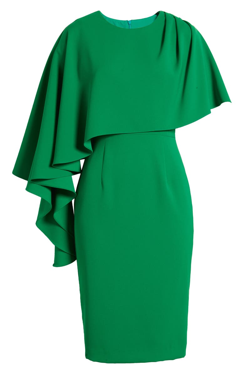 Black Halo Rayna Capelet Sheath Cocktail Dress, Alternate, color, 