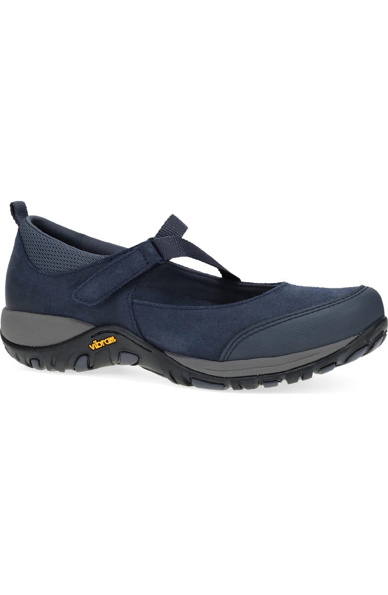 Dansko Primrose Flat, Main, color, Navy Burnished Suede