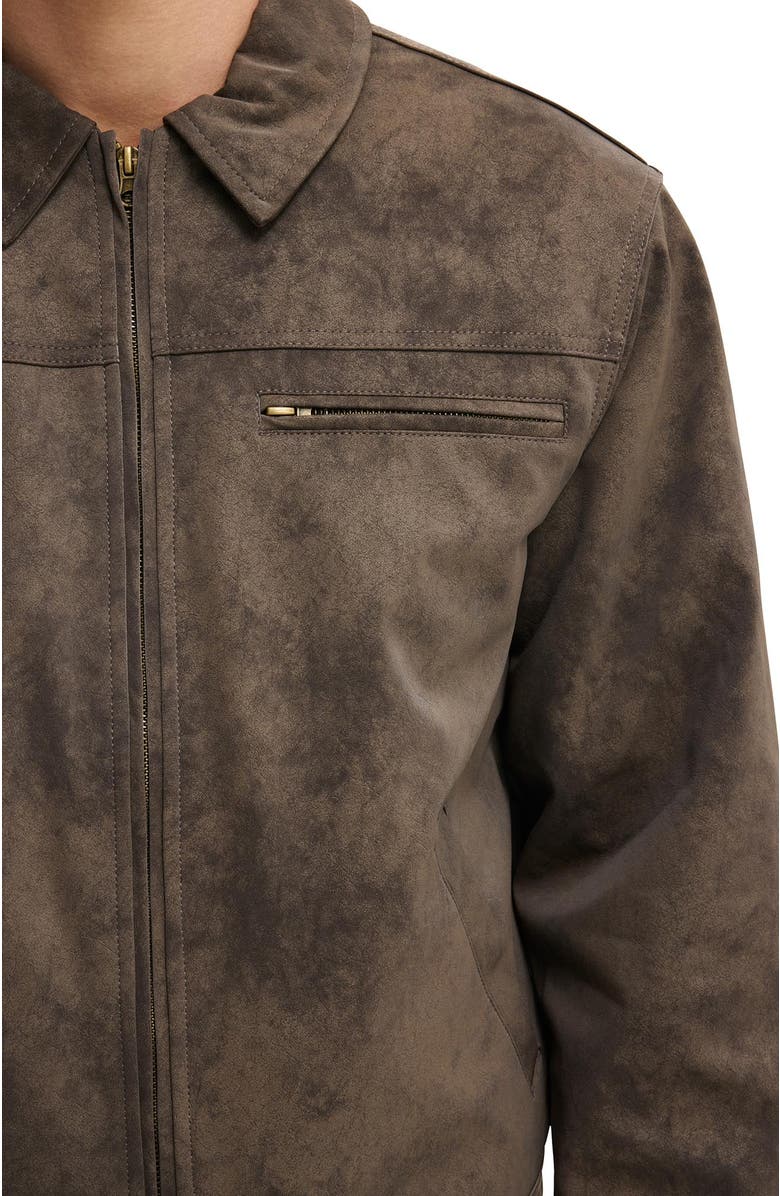 Cotton On Men's Cropped Faux Suede Harrington, Alternate, color, 