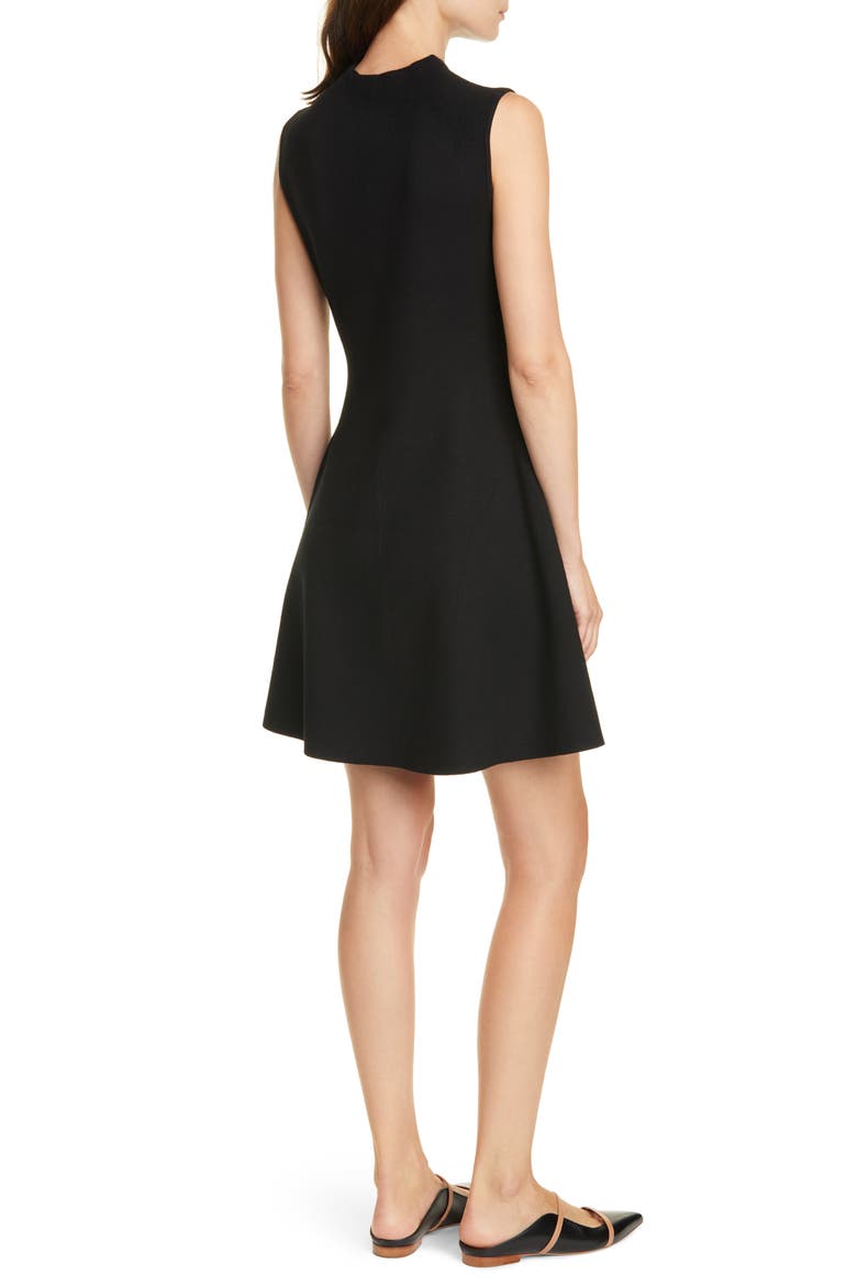 Kaytee Funnel Neck Fit & Flare Sweater Dress, Alternate, color, BLACK
