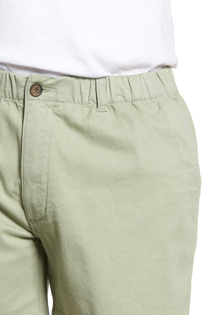 Vintage 1946 Snappers Elastic Waist 5.5 Inch Stretch Shorts, Alternate, color, Sage