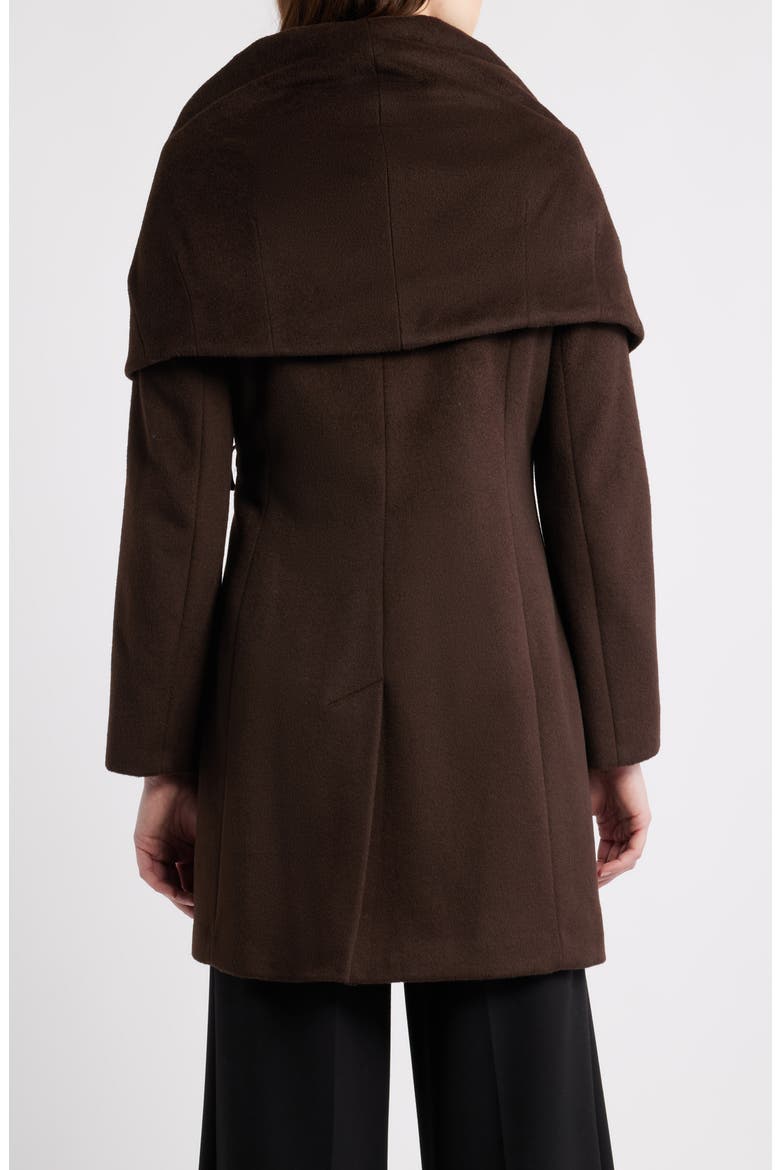 Hooded Wool Blend Belted Coat, Alternate, color, CHOCOLATE
