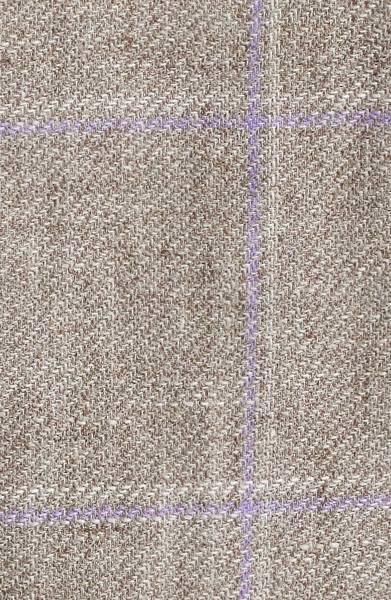 Peter Millar Hyperlight Soft Windowpane Check Linen & Wool Sport Coat, Alternate, color, Tan