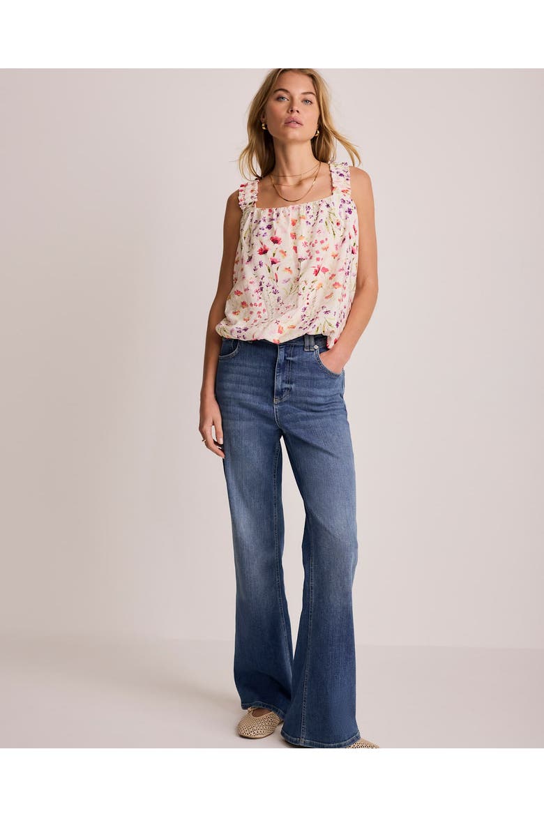 Print Bubble Hem Top, Alternate, color, Pink