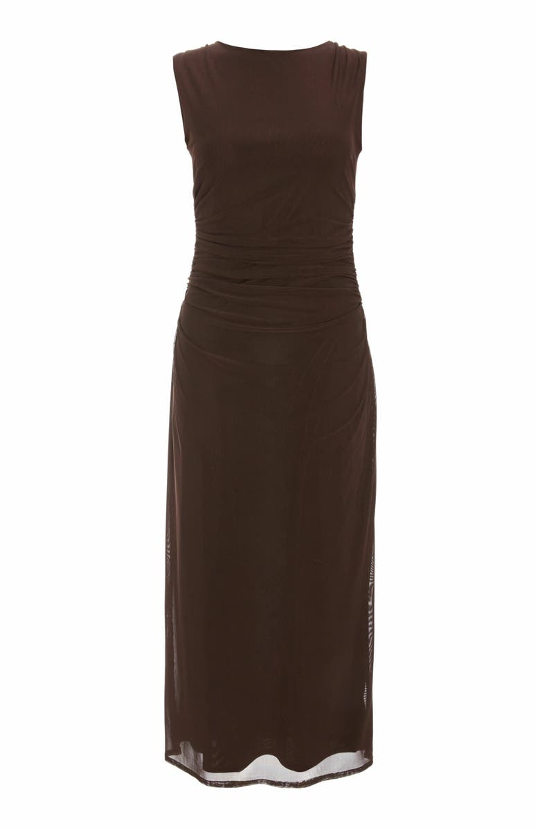 QUIZ Mesh Ruched Bodycon Maxi Dress, Alternate, color, 