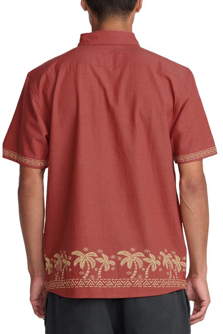 Talum Short Sleeve Button-Up Shirt, Alternate, color, DUSTY RED