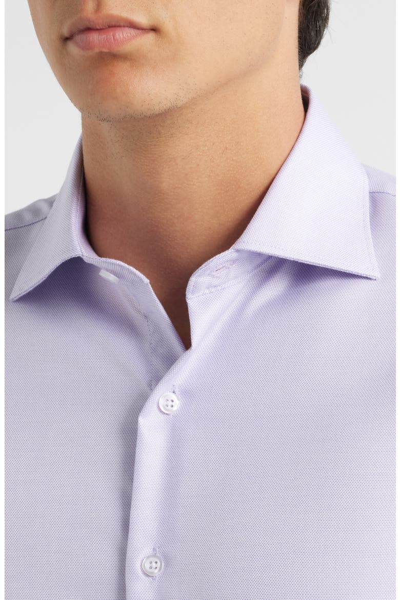 Trim Fit Textured Cotton Dress Shirt, Alternate, color, LAVENDER