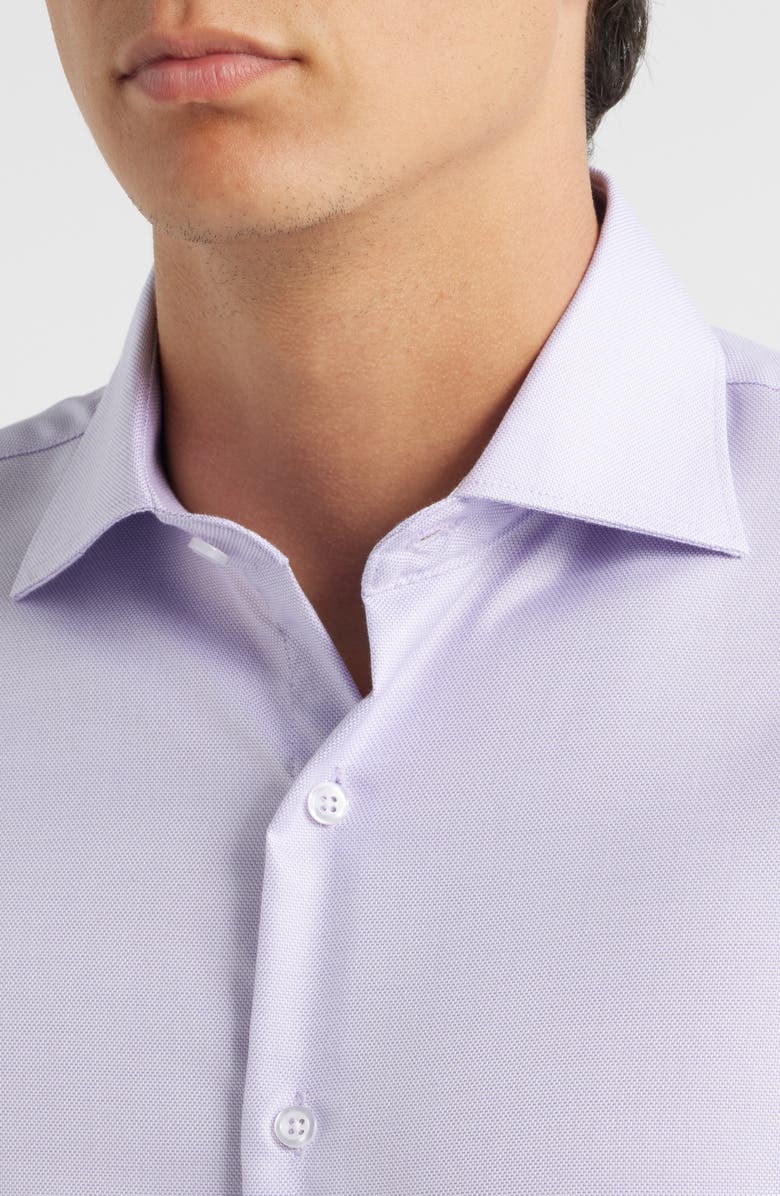 ZANETTI Textured Oxford Dress Shirt, Alternate, color, Lavender