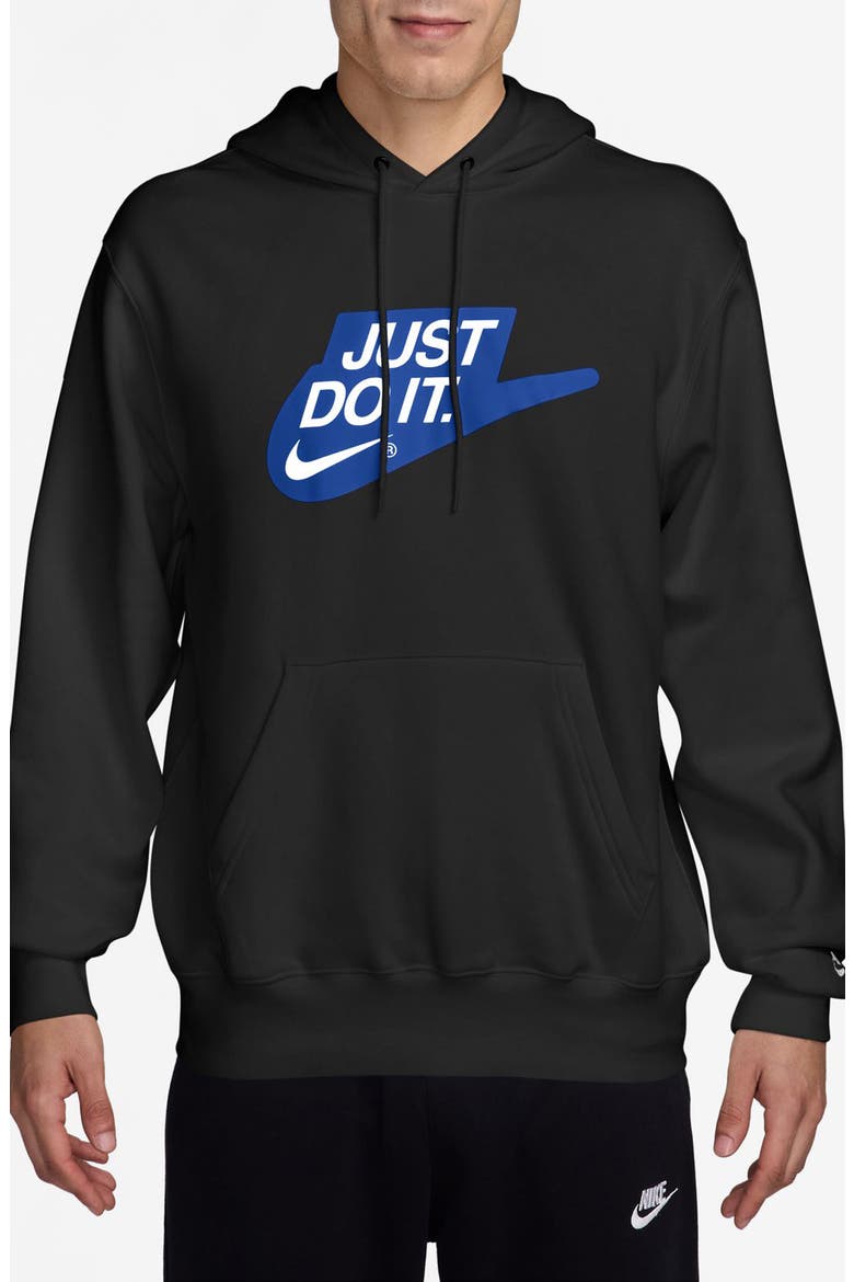 Sportswear Club Fleece Hoodie, Main, color, BLACK/ WHITE