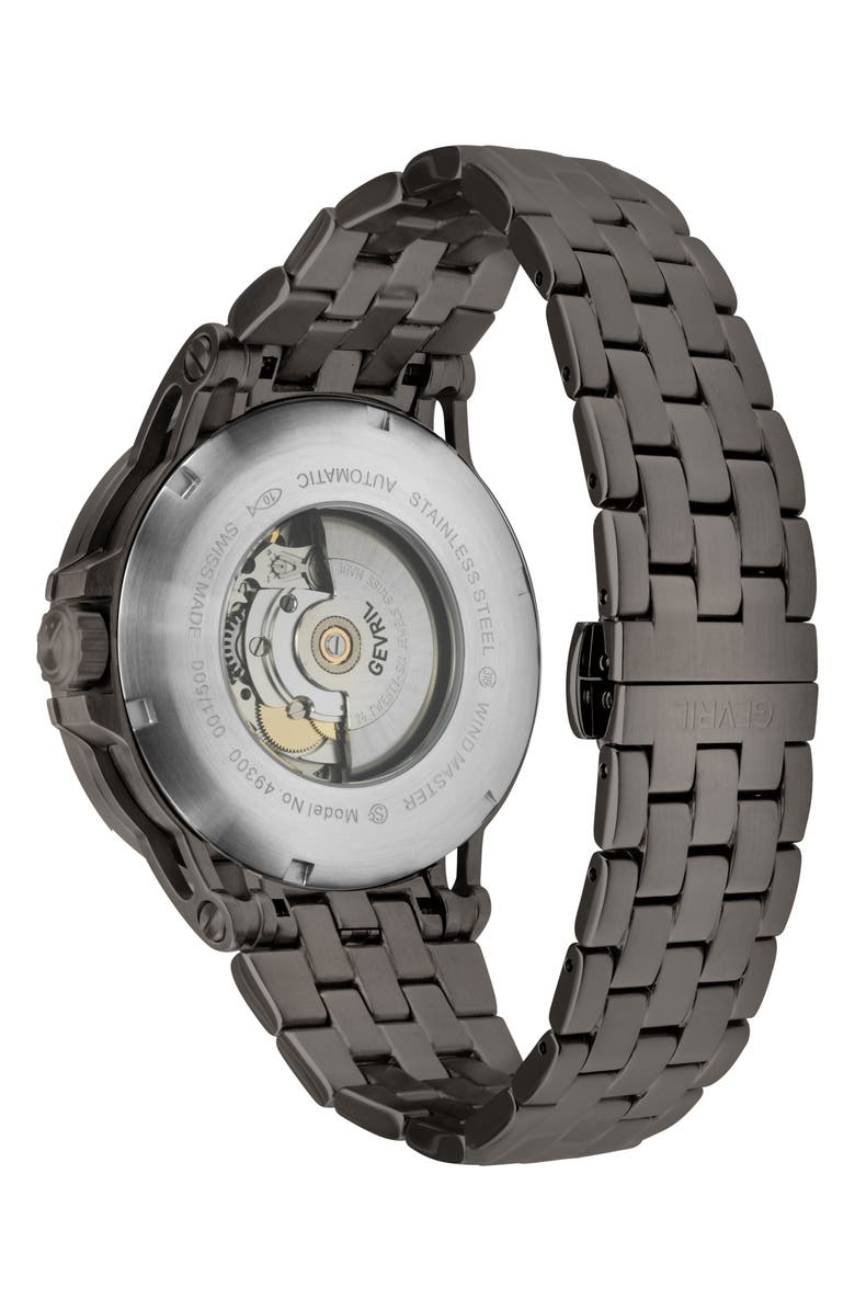 GEVRIL Wind Master Automatic Bracelet Watch, 44mm, Alternate, color, Dark Gray