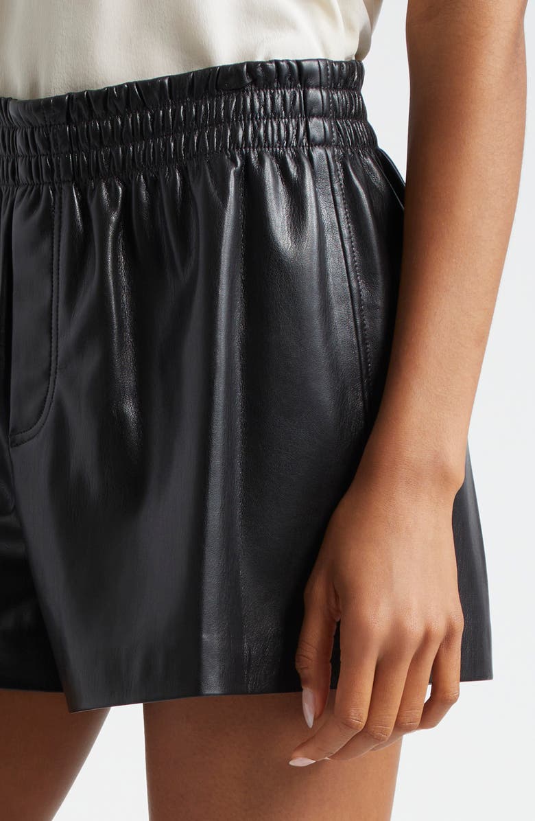 Alice + Olivia Richie Faux Leather Boxer Shorts, Alternate, color,