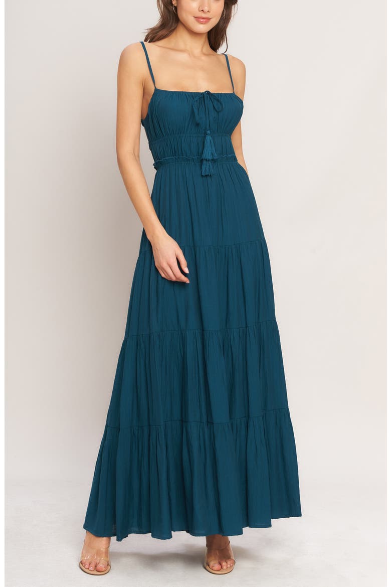Open Back Maxi Dress, Alternate, color, TEAL