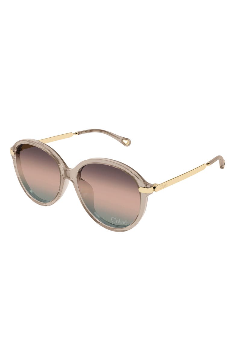 Chloé 59mm Gradient Round Sunglasses, Alternate, color, 