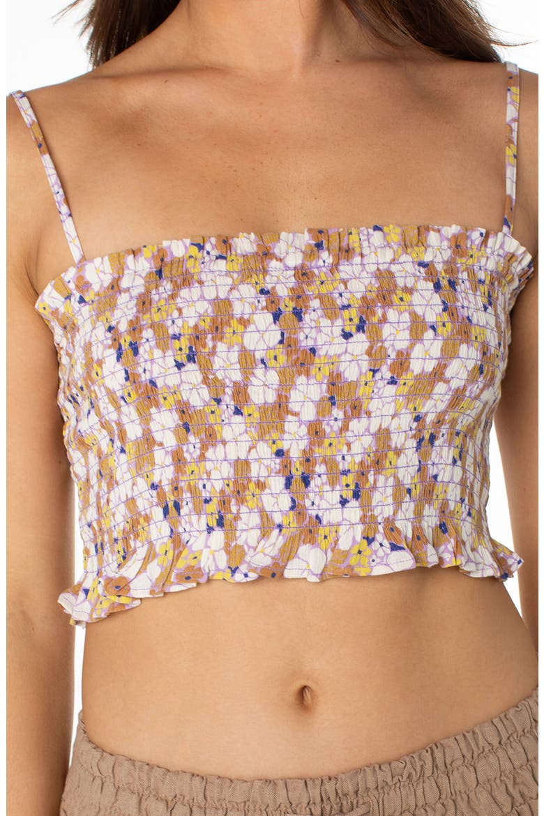 Hello Sunshine Floral Smocked Crop Top, Alternate, color, AFR VIOLET