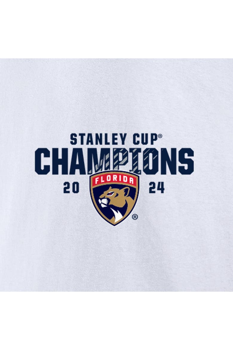 Men's Fanatics  White Florida Panthers 2024 Stanley Cup Champions Jersey Roster T-Shirt, Alternate, color, White