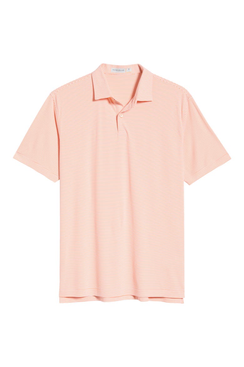 Featherweight Market Stripe Performance Polo, Main, color, PAPAYA