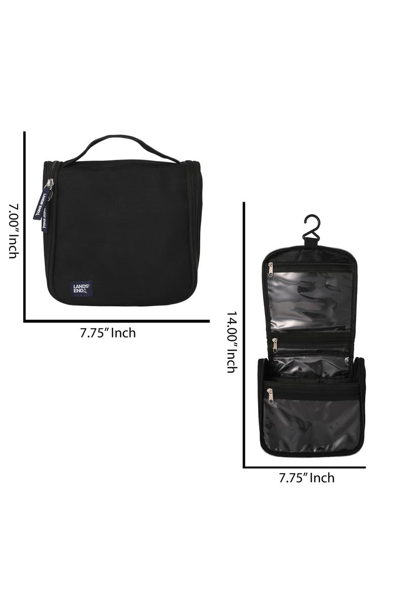 Small Hanging Toiletry Bag for Travel, Canvas Hanging Dopp Kit Hygiene Bag, Alternate, color, Black