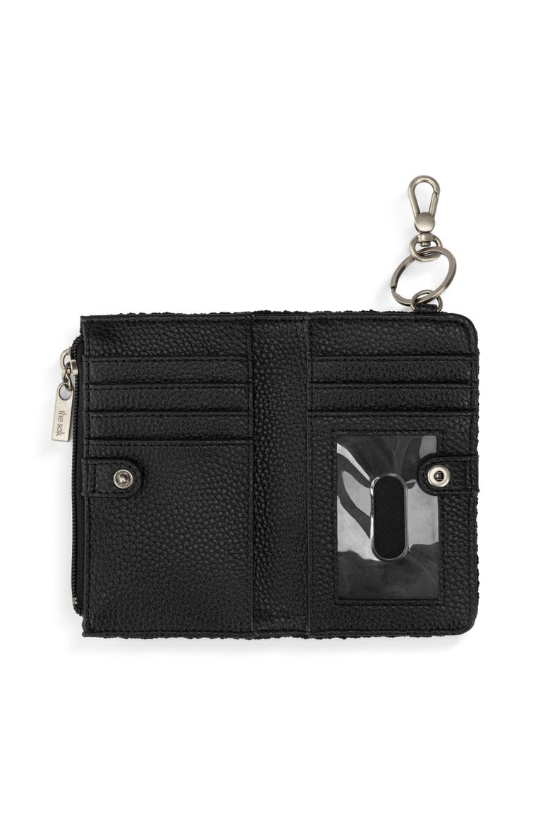 Encino Crochet Card Wallet, Alternate, color, Black