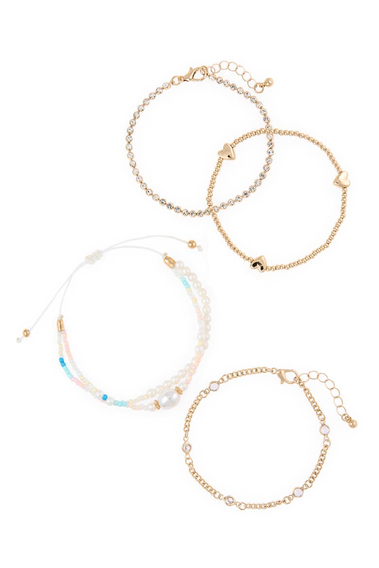 Set of 4 Bracelets, Main, color, MULTI