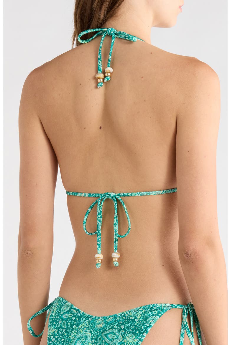 Ring Halter Bikini Top, Alternate, color, EMERALD AURA