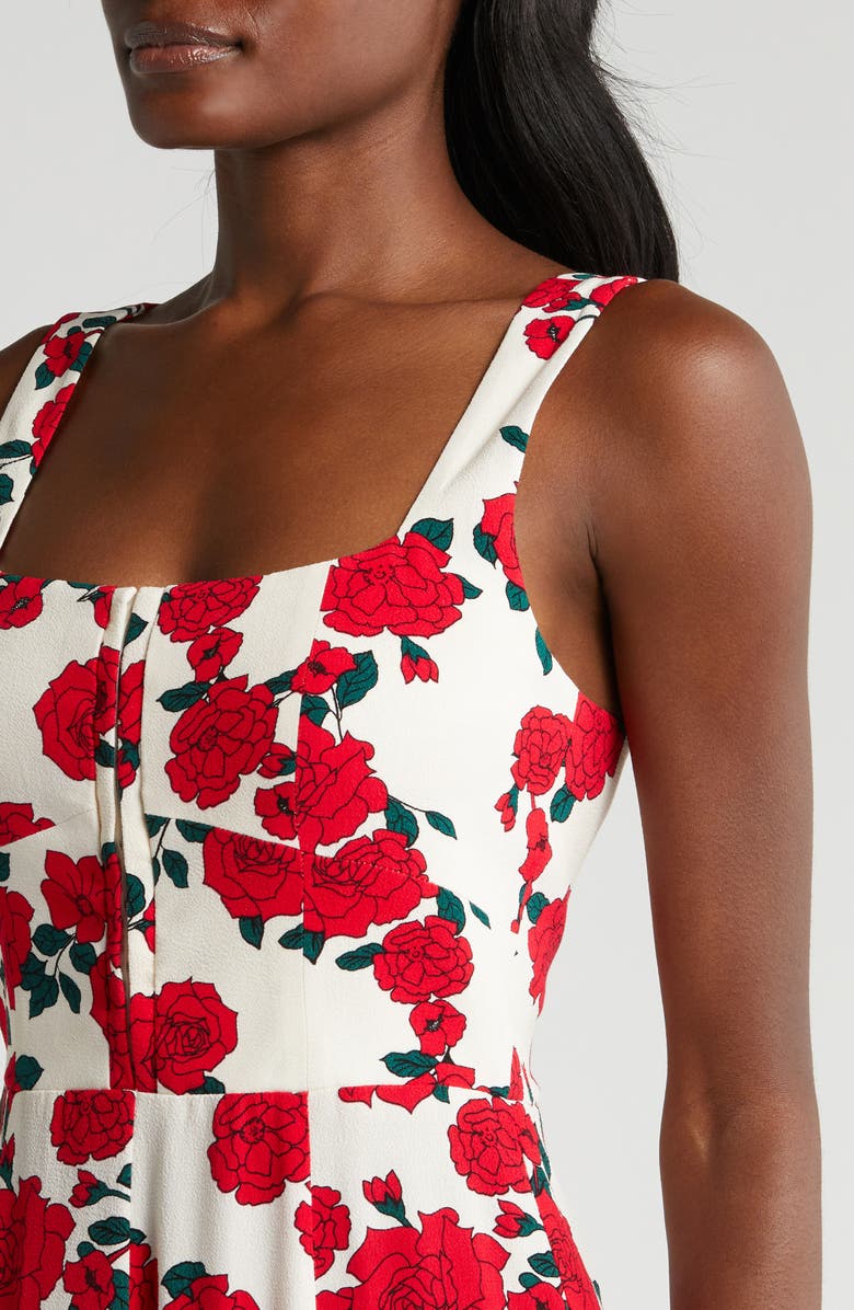 WAYF Leonie Floral Corset Midi Dress, Alternate, color, 