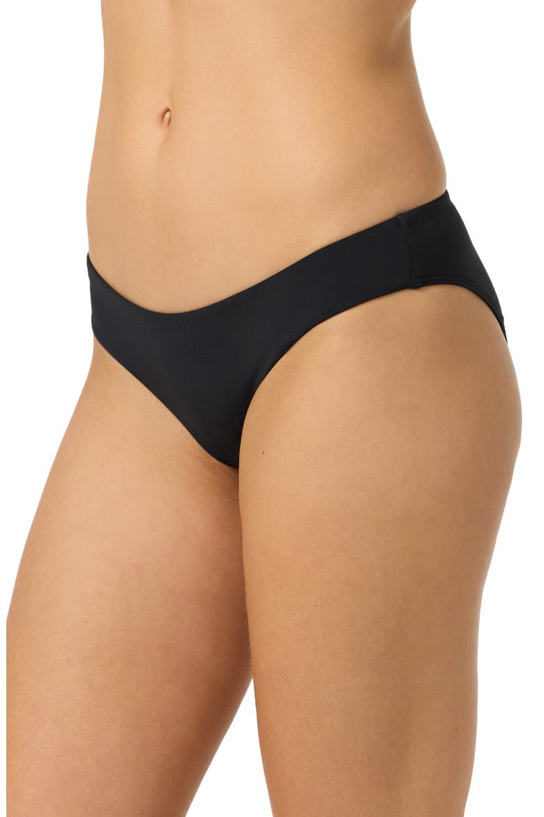 Saltwater Solids Bikini Bottoms, Alternate, color, BLACK