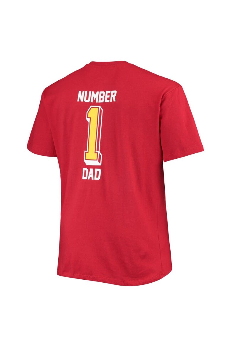 Men's Fanatics Branded Cardinal Arizona Cardinals Big & Tall #1 Dad 2-Hit T-Shirt, Alternate, color, Cardinal