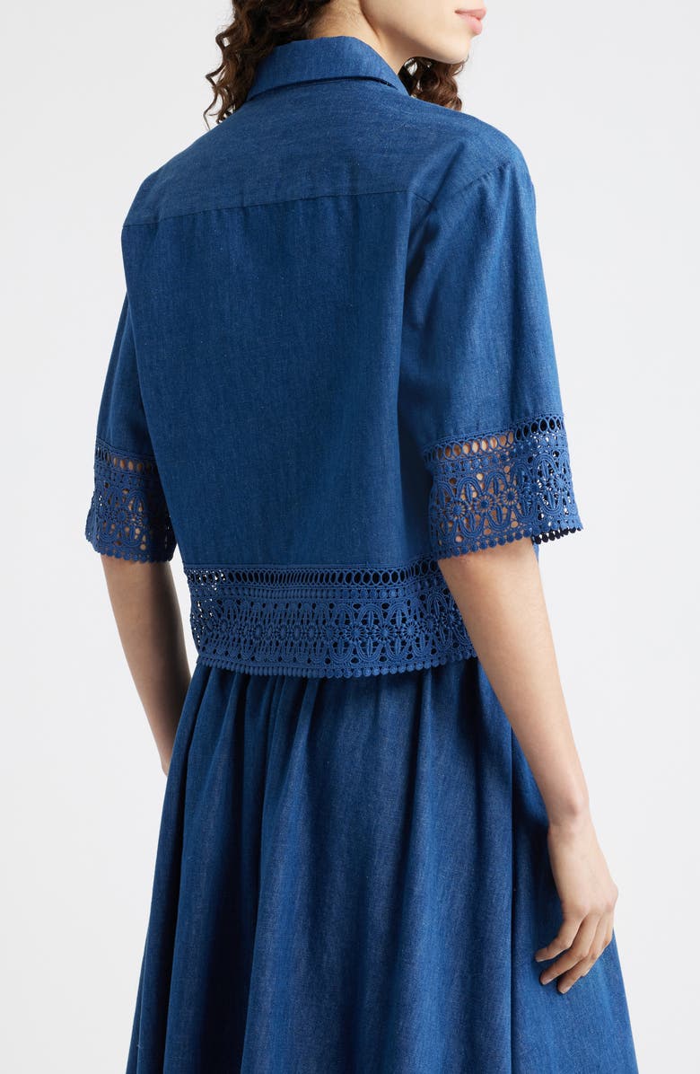 Elie Tahari The Laylee Denim Shirt, Alternate, color, Dark Denim