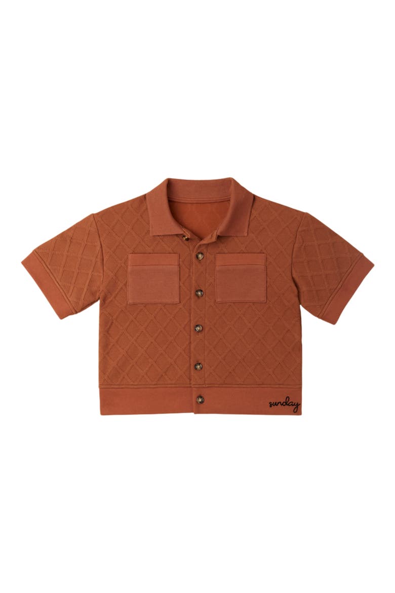Kids' Sunday Club Short Sleeve Cardigan, Main, color, ORANGE