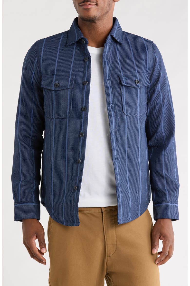 Striped Shirt Jacket, Main, color, 413 DARK SAPPHIRE