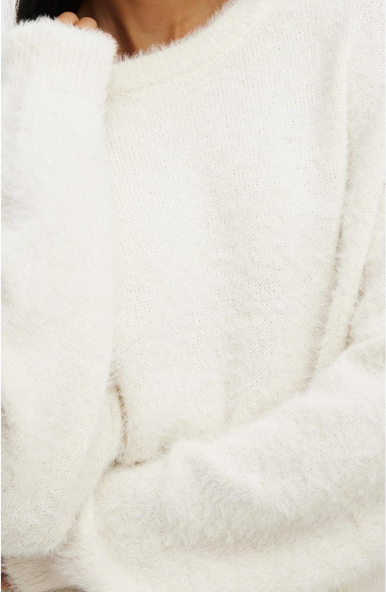 COTTON ON BODY Women's Novelty Knitted Jumper, Alternate, color, Coconut Milk Fluffy