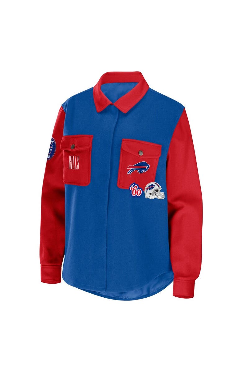 WEAR by Erin Andrews Women's WEAR by Erin Andrews Royal Buffalo Bills Snap-Up Shirt Jacket, Alternate, color, 