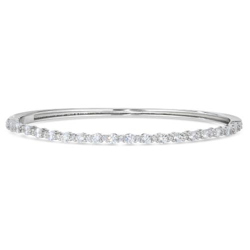 Anna Zuckerman Envy Skinny Bangle Bracelet In White Diamond Crystalline
