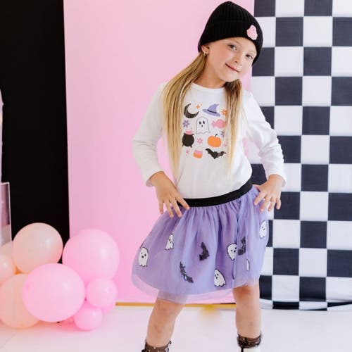 Sweet Wink Halloween Fun Long Sleeve Shirt In White