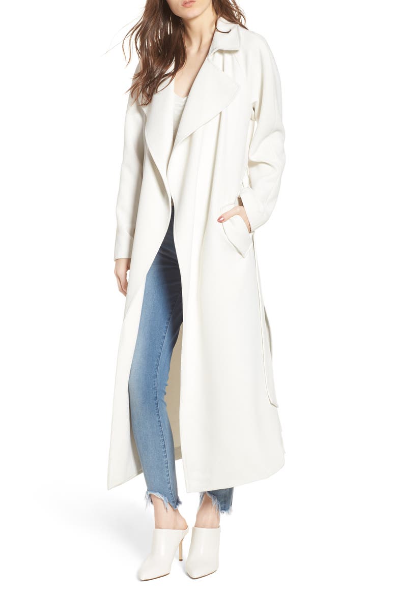 Drape Trench Coat, Main, color, WHITE