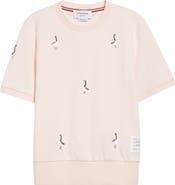 Thom Browne Embroidered Geese Short Sleeve Sweatshirt