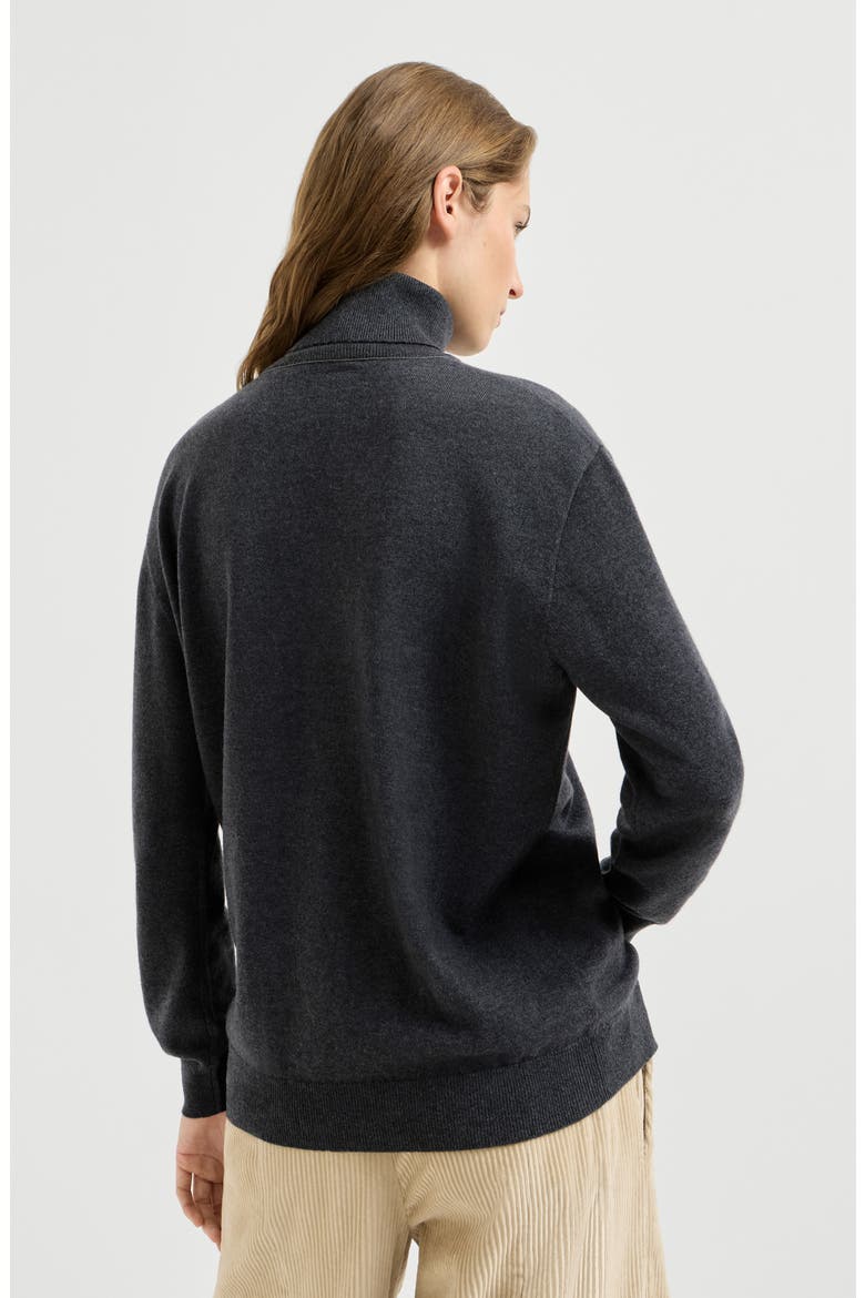 Cashmere turtleneck sweater with monili, Alternate, color, Dark Grey