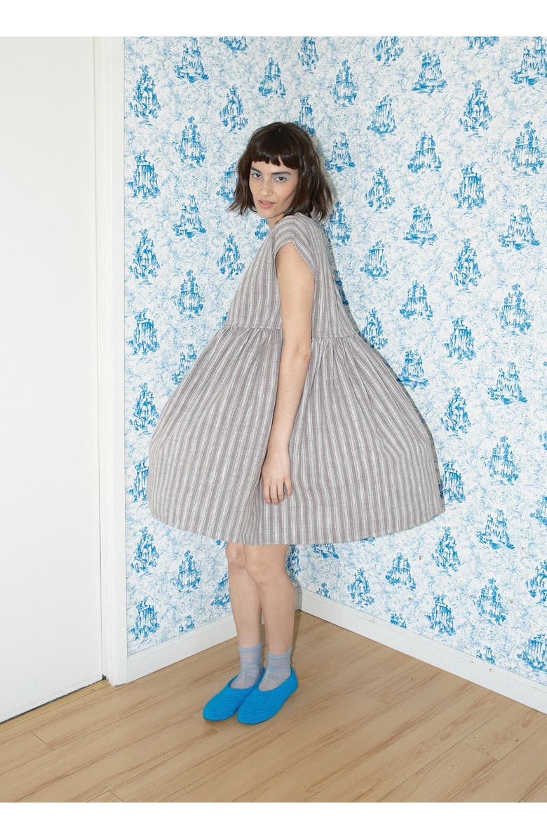 Ace & Jig Float Slit-neck Mini Dress, Alternate, color, Scribble