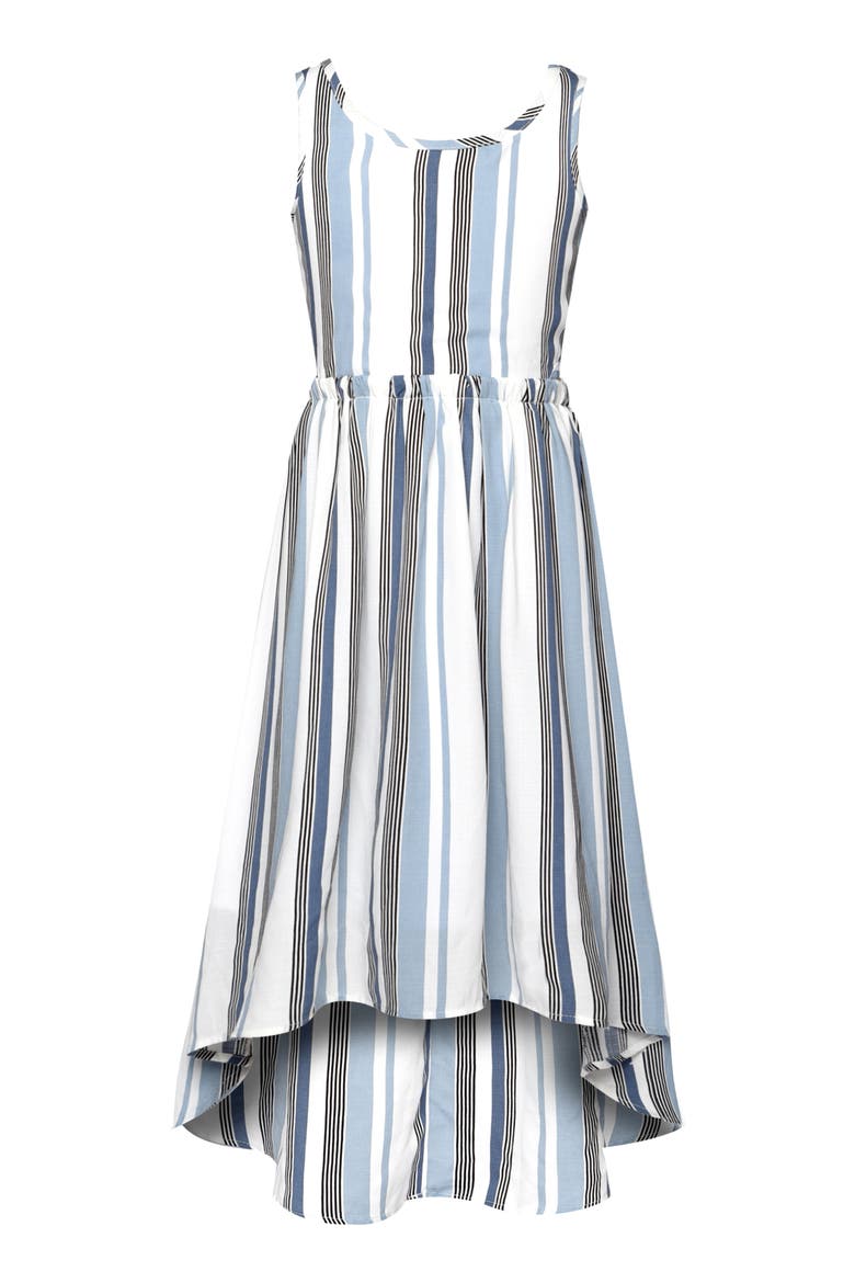 Kids' Stripe Cutout Dress, Main, color, WHITE MULTI