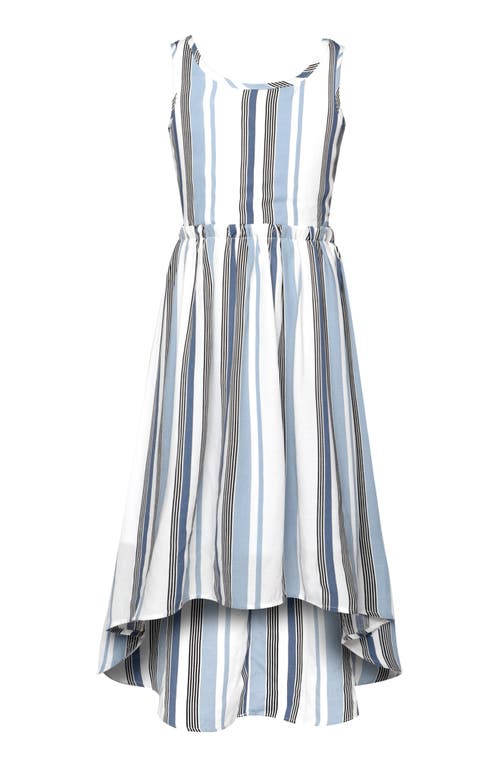 Truly Me Kids' Stripe Cutout Dress In White Multi