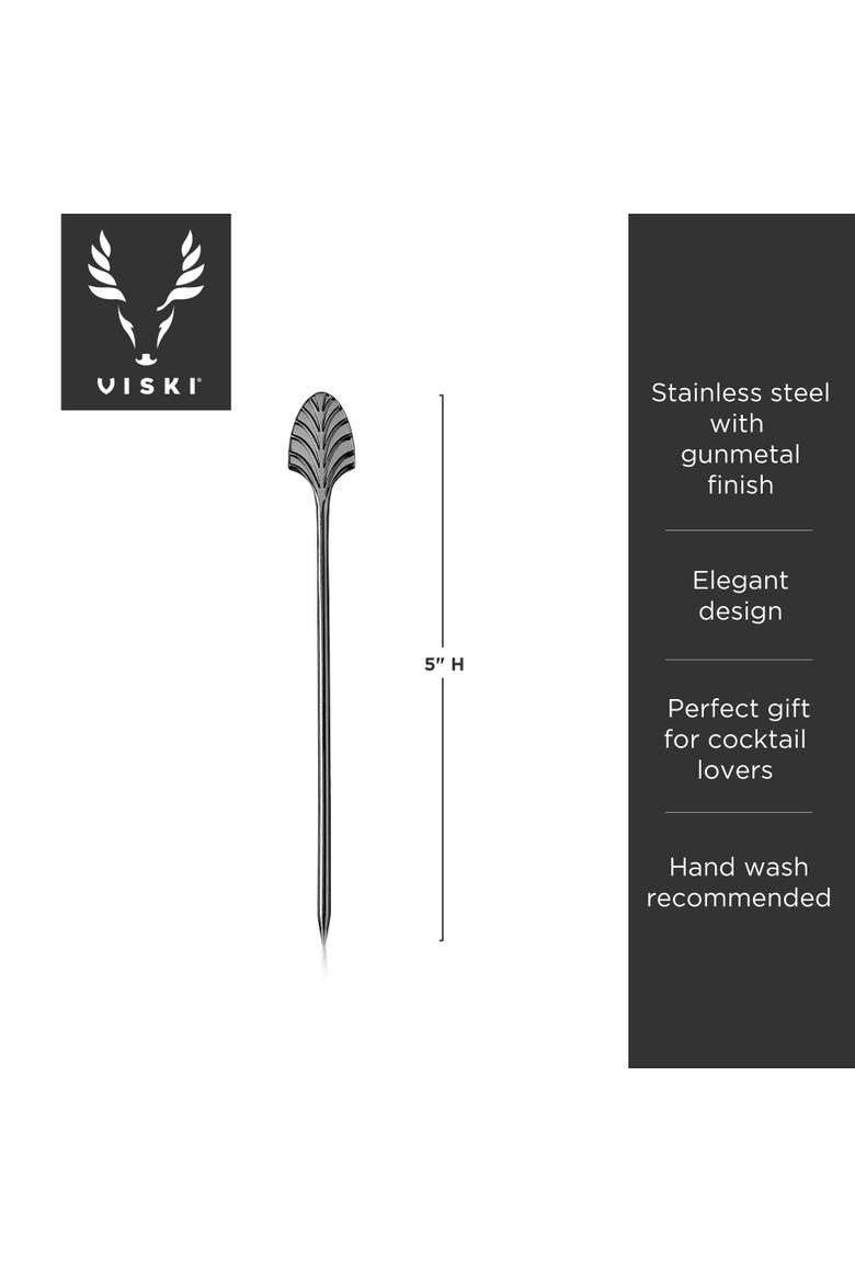 Art Deco Cocktail Picks Set of 4, Alternate, color, Black